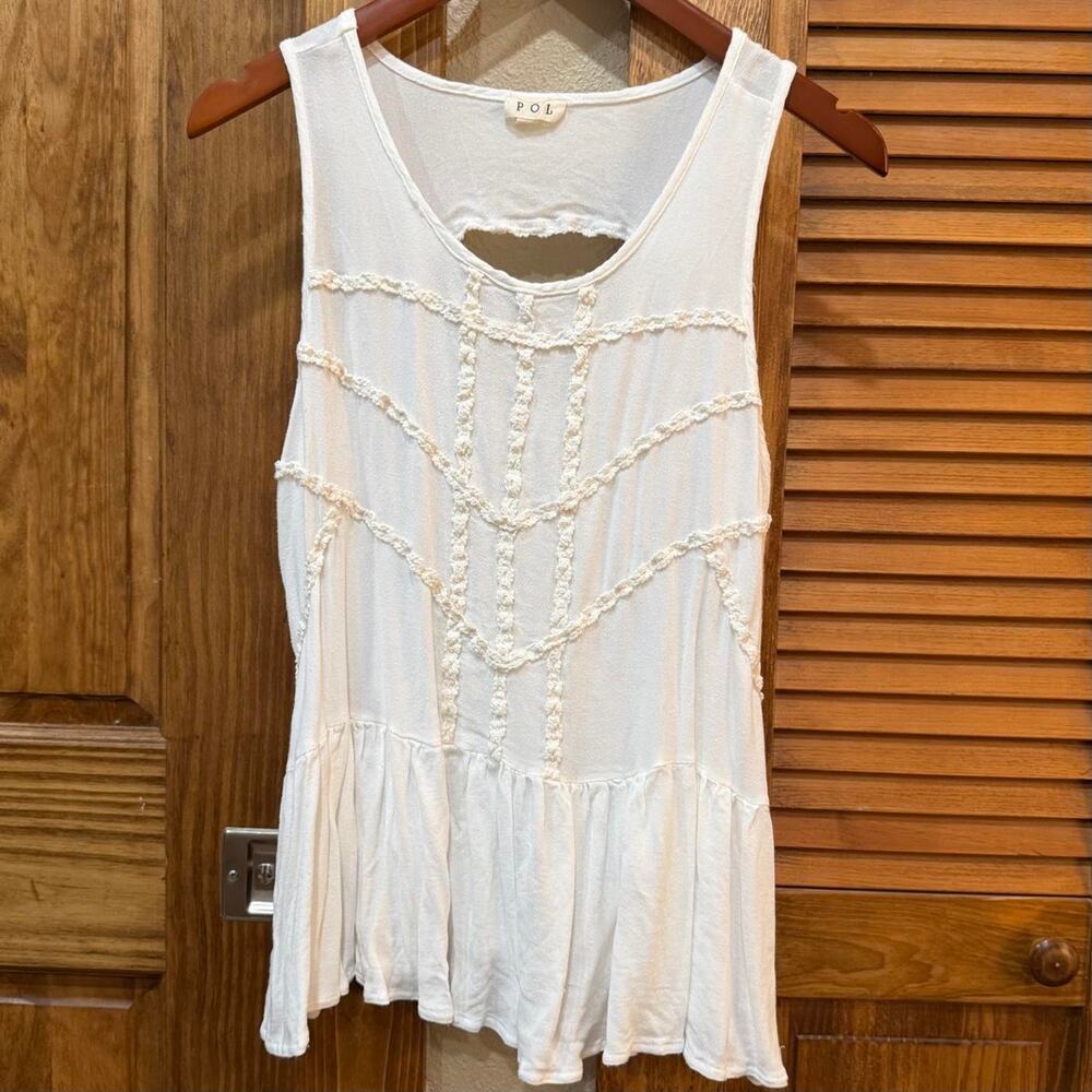 White pol large tank top